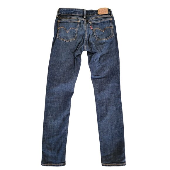 Levis 711 Skinny Jeans Womens Size 27 Blue Mid-Rise Stretch Denim - Picture 3 of 7